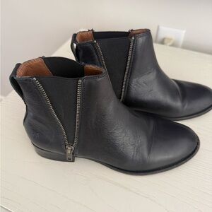 Frye Black Leather Ankle Boots